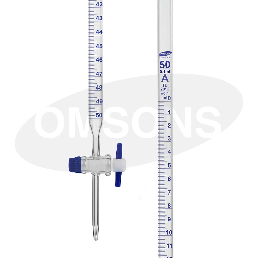 Burettes Straight Bore with PTFE Key Class A with 